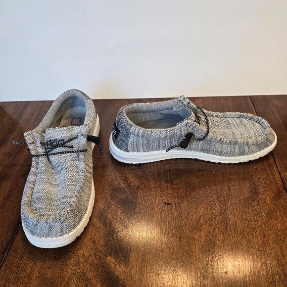 Hey Dude Wally Stretch Mix Gray/Black Men’s Size 8 Gray Slip On Comfort Shoes - Picture 8 of 12